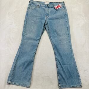 Levi Strauss Jeans Women 16 Short Med Wash Blue Denim Bootcut Stretch Low‎ Rise